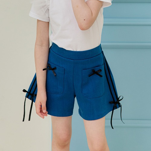 Line ribbon denim shorts (42,000원 --&gt;35,700원 신상 15% 할인 제공)