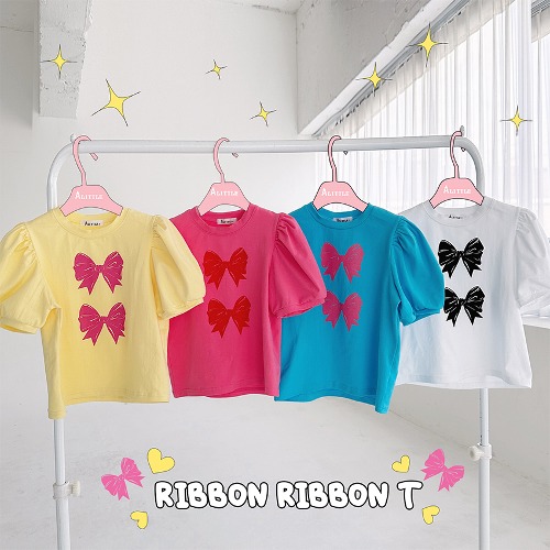 (프린지 바로배송) Ribbon ribbon T  (퍼프티 4col / 프린지 1col, 32,000원 --&gt; 27,200원 신상 15% 할인 제공 )